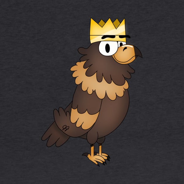 Golden Eagle Wearing Crown by JennaBunnies